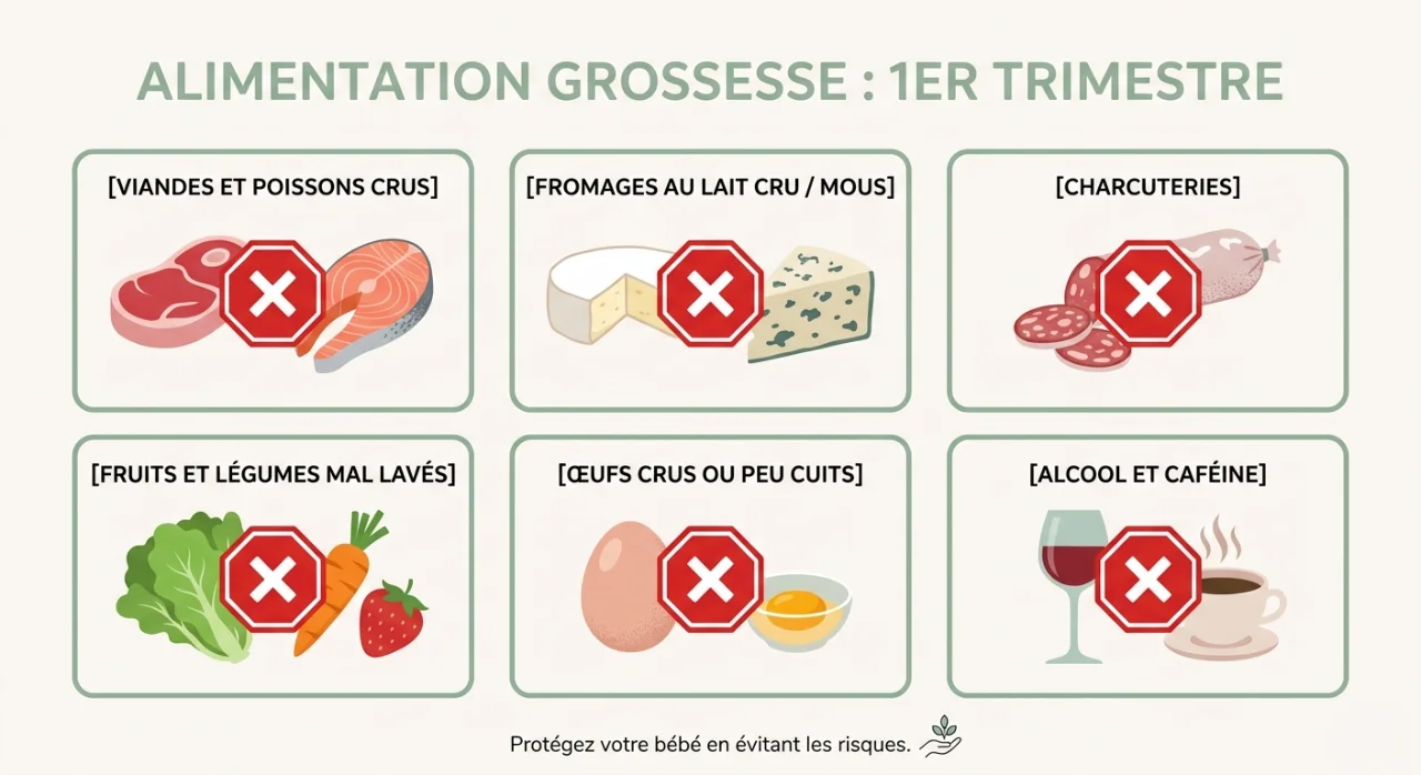 Alimentation au 1er trimestre de grossesse aliments autorisés et interdits