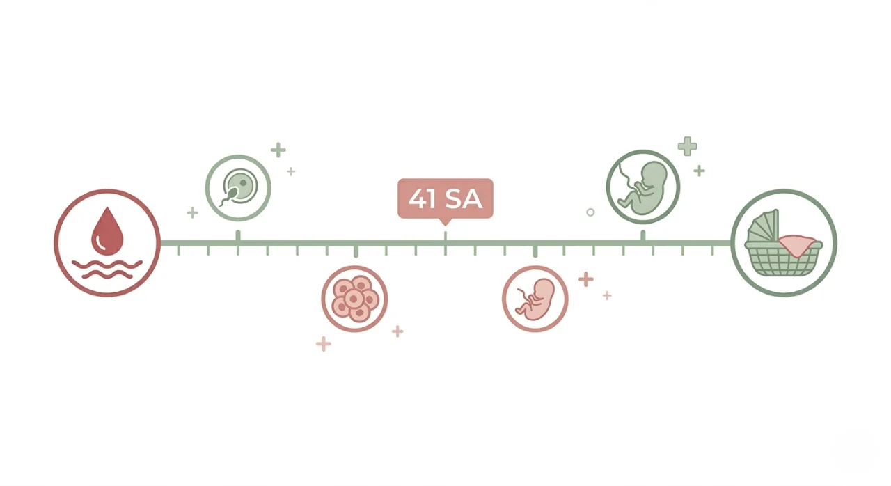 Schéma de la règle de Naegele pour calculer le terme de grossesse