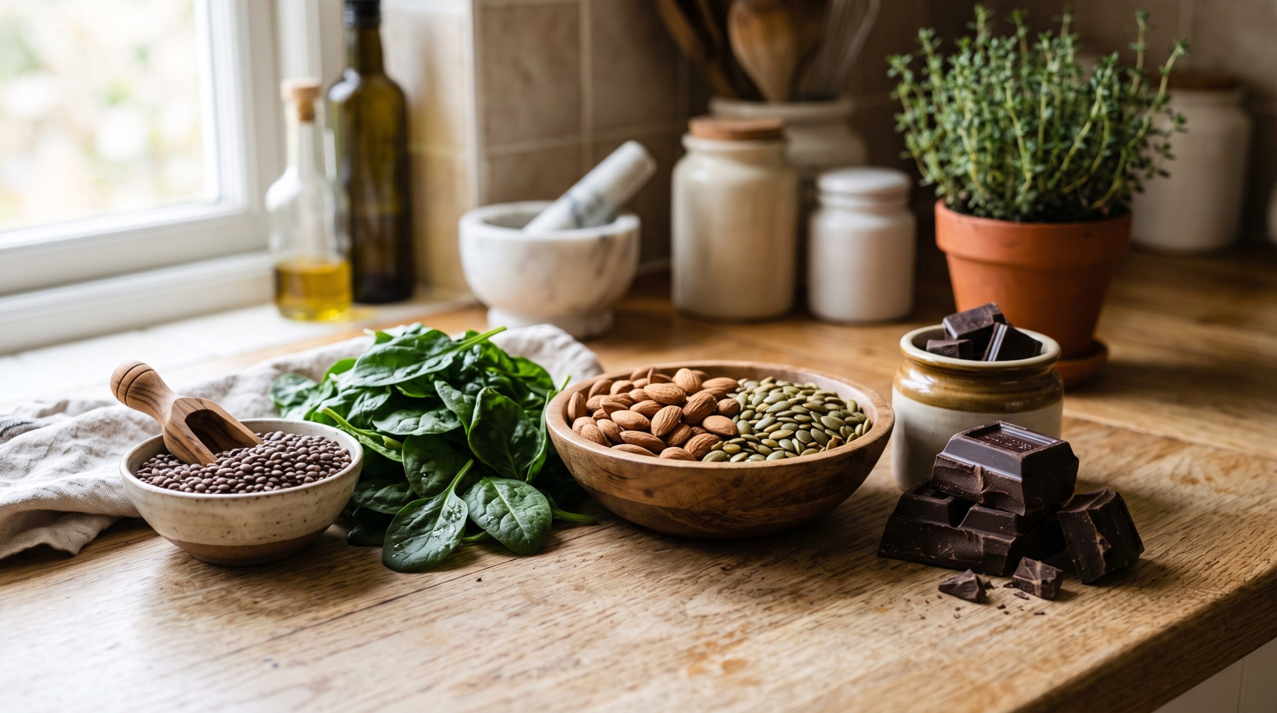 Sélection d'aliments riches en fer et magnésium recommandés pendant la grossesse